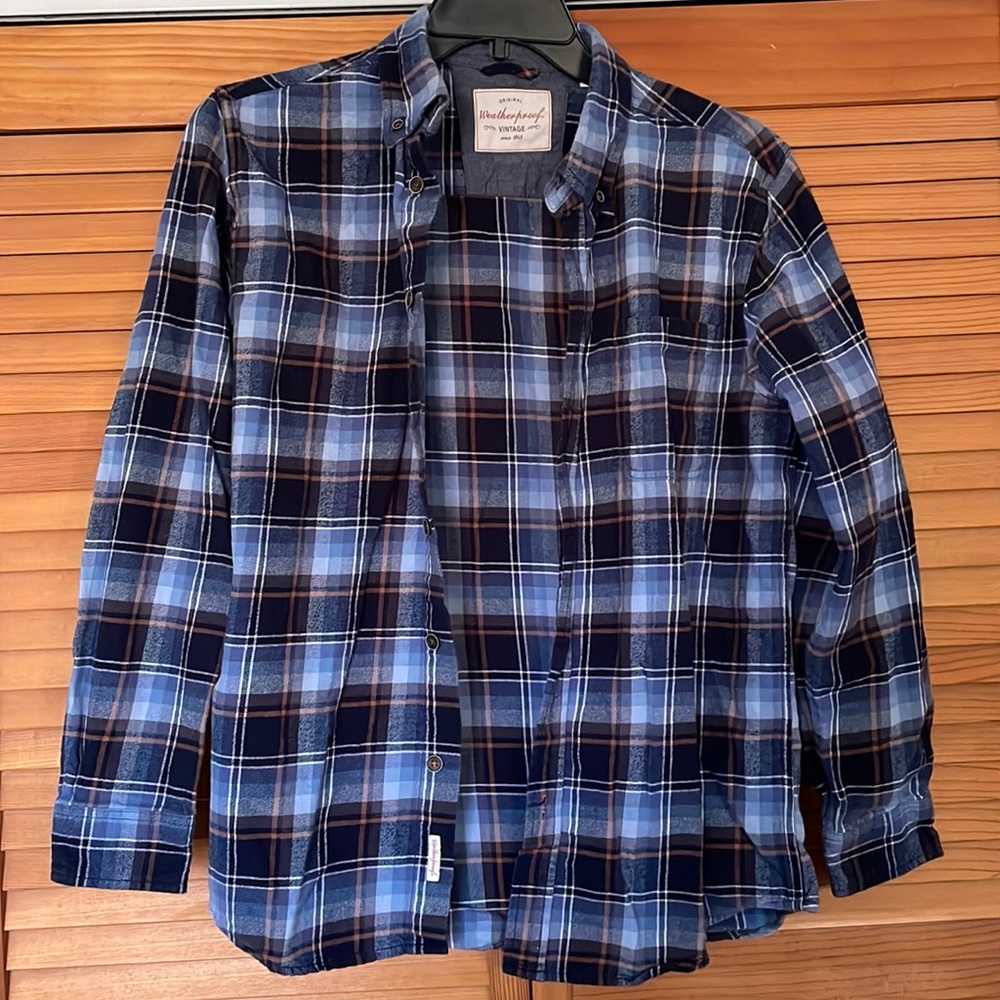 Men’s blue flannel shirt